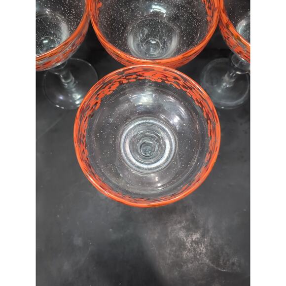 Artland Confetti Bubble Glass Margarita Mexican Glasses, Set of 4, Orange & Red - Picture 6 of 10